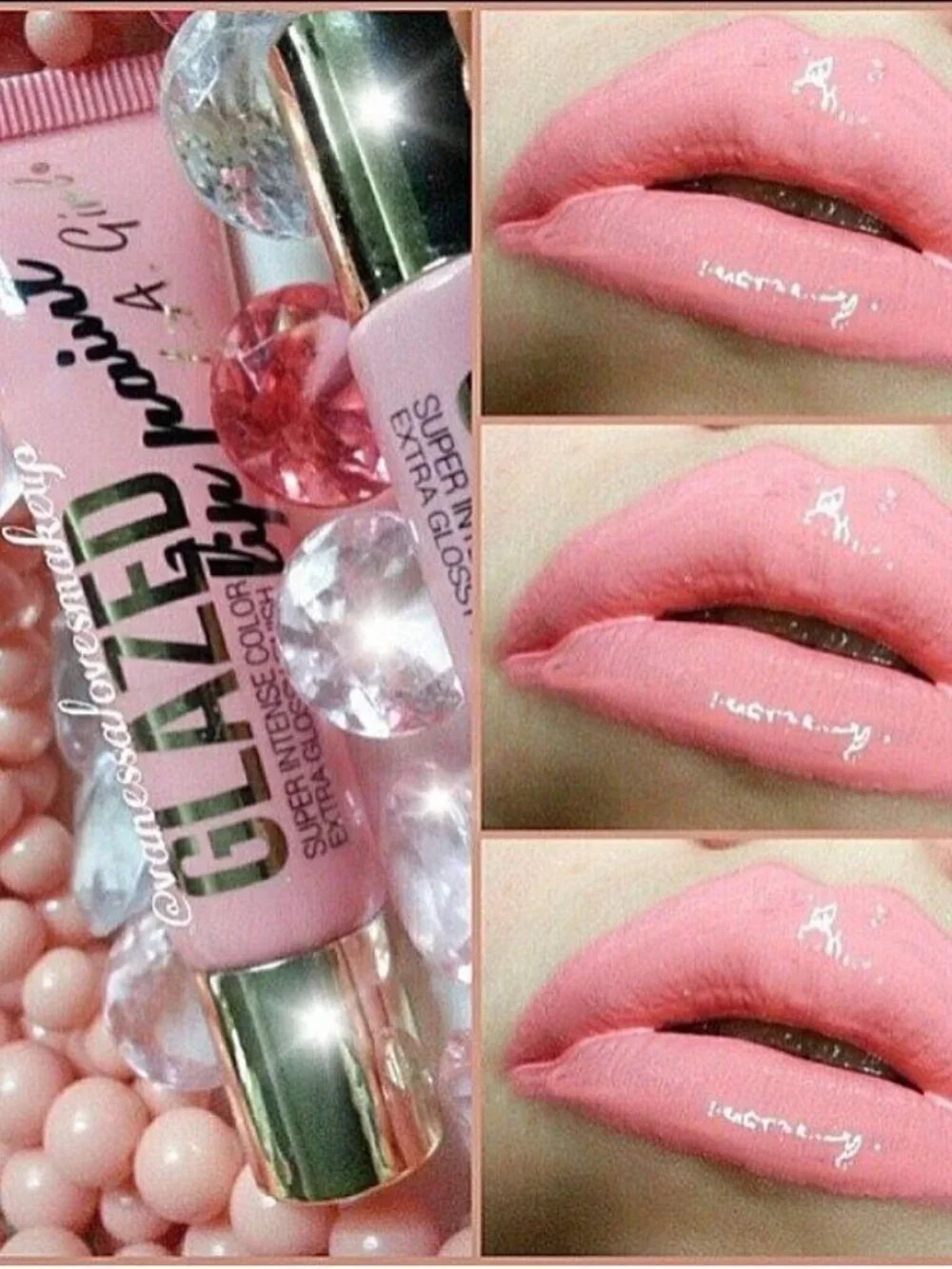L.A. Colors Glazed Lip Paint, Shade 792 Peony